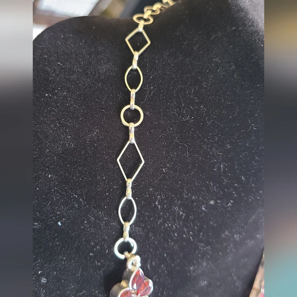 Red Purple Gemstone Necklace